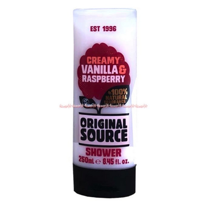 Original Source Creamy Vanilla &amp; Raspberry Shower Sabun Cair 250ml OriginalSource Warna Putih Krimi Wangi Vanila