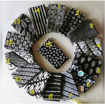 Kain Batik Cap Handmade Serian Monocrome ( Hitam Putih)