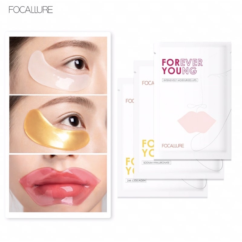 FOCALLURE Collagen Crystal 24K Gold Pure Luxury Eye / Hydra-Gel Eye Mask FASC01 / Moisturizing Lip Mask FASC02