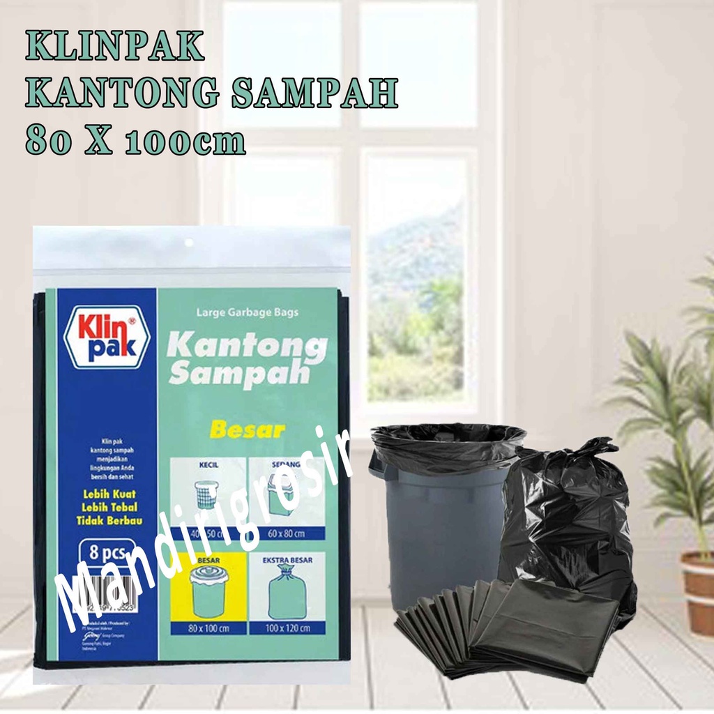 Kantong sampah besar* kantong besar* klinpak 80X100cm isi 8 pcs