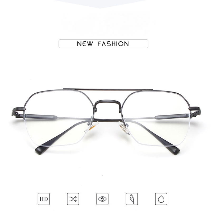 Bisnis Kacamata Anti Radiasi Wanita Pria Metal Half Frame