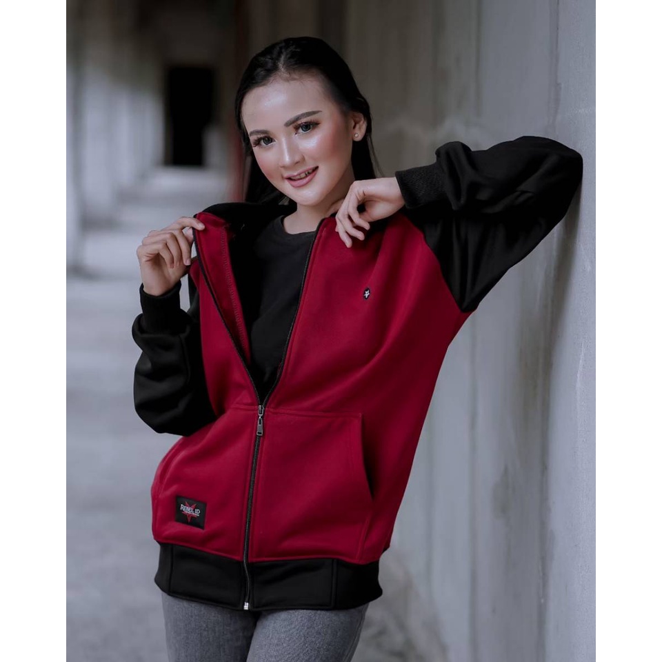 Jaket Sweater Polos Model Reglan Bomber Baseball Varsity size L-XL Pria-Wanita ( Unisex )