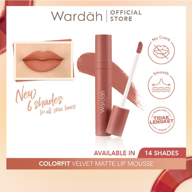 Wardah Colorfit Velvet Matte Lip Mousse - Nyaman dan Lembap di Bibir