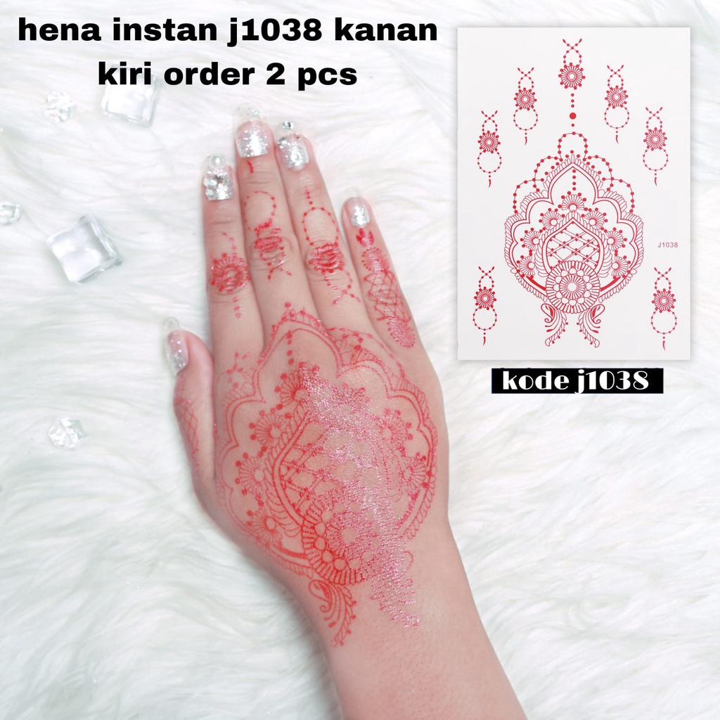 2 PCS HENA INSTAN MERAH MARON PREMIUM / MOTIP HENA YANG MEWAH / FRE GLITER MANIK DAN SAMPLE