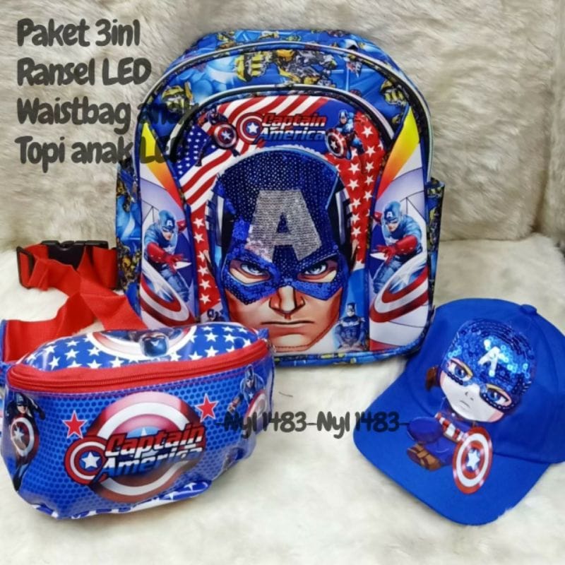 &quot;aurabagss&quot; - Paket Bundle... Beli 1 Dapat Banyak Ransel Anak Laki-Laki Karakter Printing Backpack Anak Sekolah PAUD TK SD Terbaru