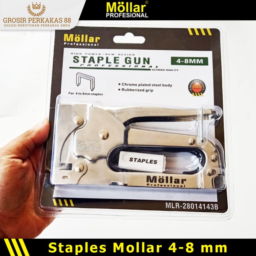 

Gun Tacker Staples Setaples Steples Stapler Tembak 4-8 mm Mollar