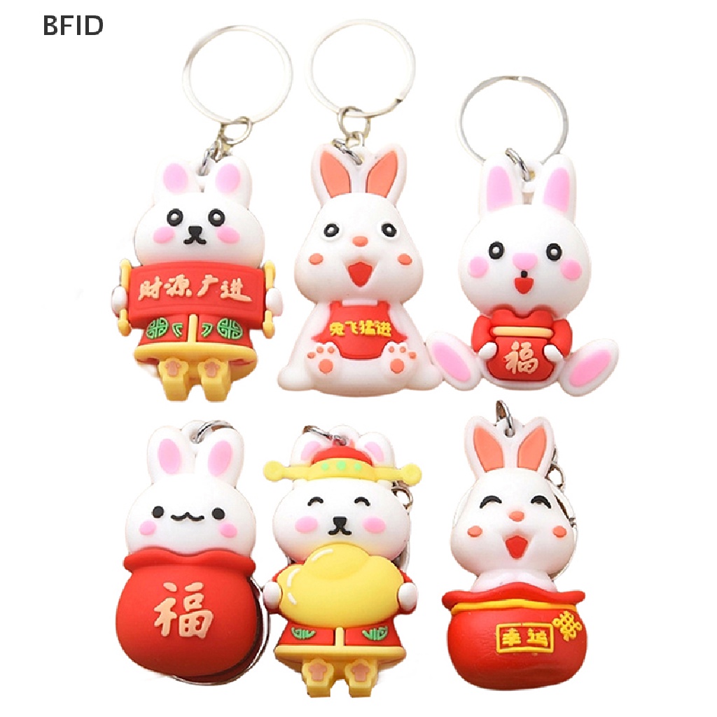 [BFID] 2023gantungan Kunci Kelinci Tahun Baru Kartun Fortune Rabbit KeyChain Gantungan Kunci Mobil Cincin Pasangan Mahasiswa Tas Liontin [ID]