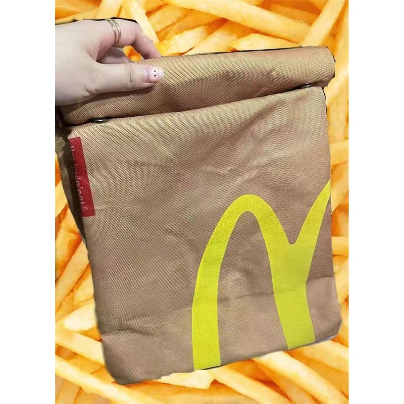 ∋◆Sera McDonald s schoolbag paper bag backpack women s backpack large-capacity bag student class creative peripheral bag