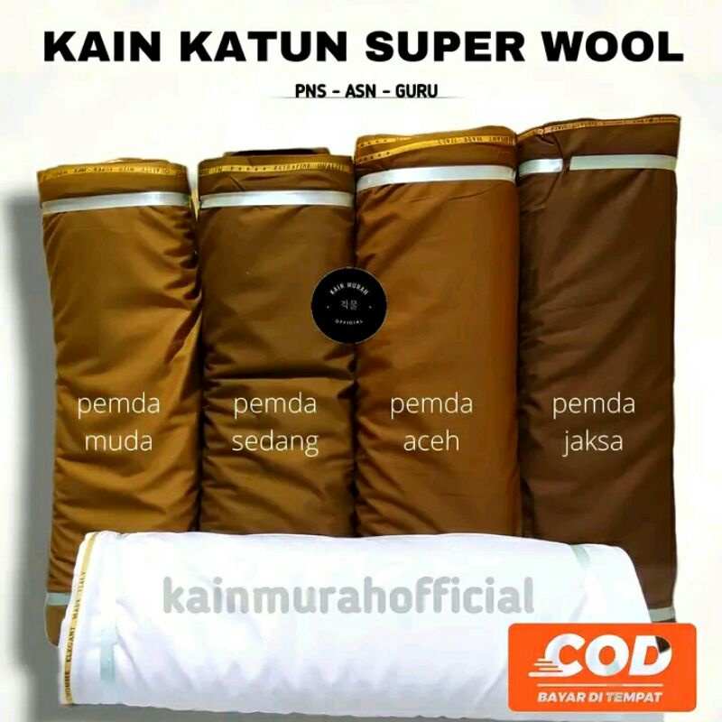 Kain Bahan Wool Meteran Untuk Seragam Dinas Kantor/Bahan Untuk Jas Safari PDL PDH PSH Kain Bahan Cel