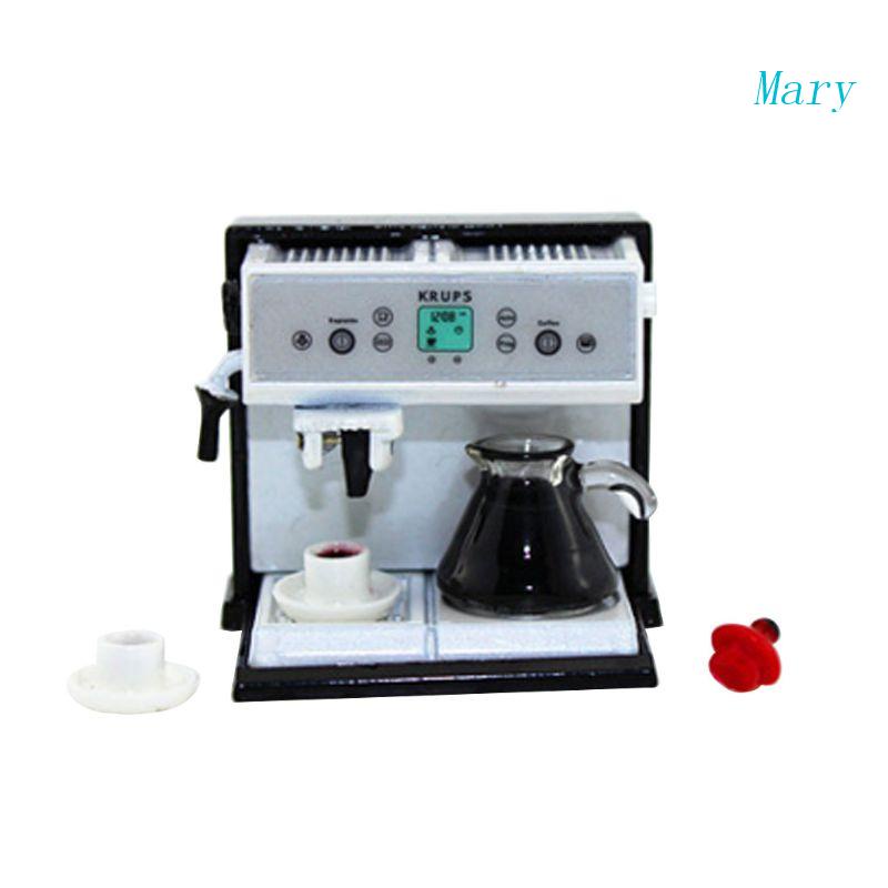 Mary1: 12rumah Boneka Miniatur Dapur Logam Expresso Mesin Kopi Dekorasi Ornamen