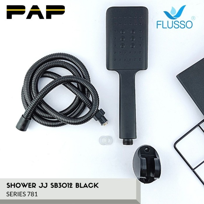 @=@=@=@=] Flusso Hand Shower Shower Mandi Hitam JJ SB3012 Black 781