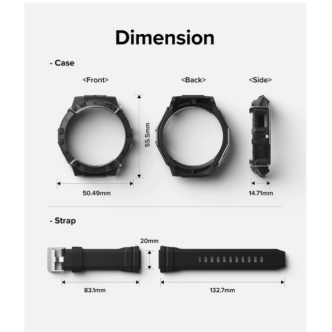 Original Ringke Fusion-X Guard for Galaxy Watch 5/4 44mm Case + Band