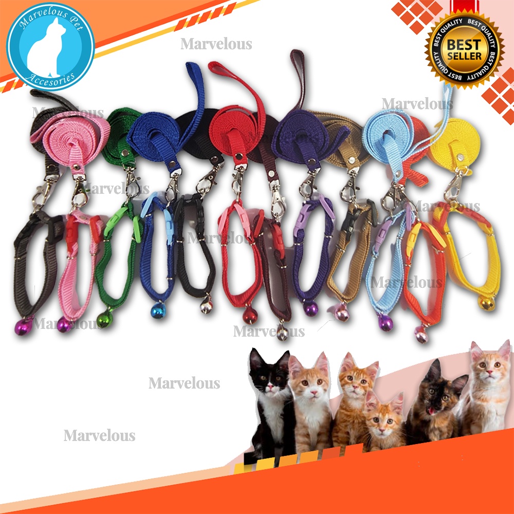 Tali Kalung Kucing Lonceng Besar Ukuran 14 mm Motif Polos