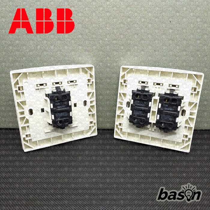 ABB AC102 CONCEPT 2 Gang 1 Way Switch - Saklar Seri / 2 Tombol