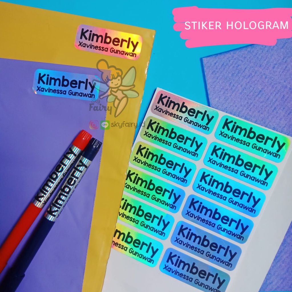 

Stiker Nama Hologram Waterproof
