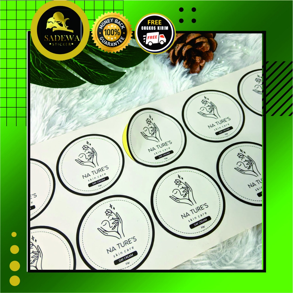 

Stiker Label Skincare Bulat Stiker Kecantikan Free Design