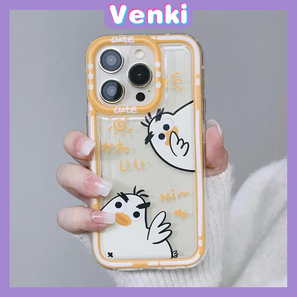 Case For iPhone 14 Pro Max TPU Soft Jelly Airbag Clear Case Cute Yellow Bird Camera Protection Shockproof For iPhone 14 13 12 11 Plus Pro Max 7 Plus X XR