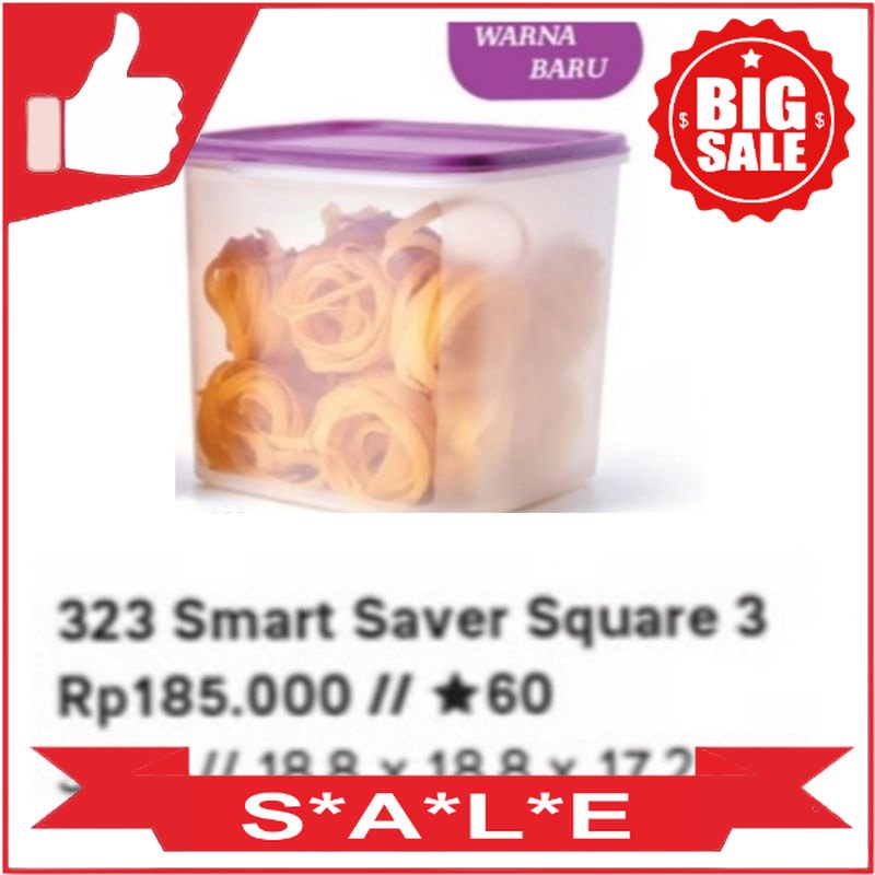 Tupperware Tupperware MM Square Smart Saver Square #3 UK 3.9L 1pc Tupperware Original