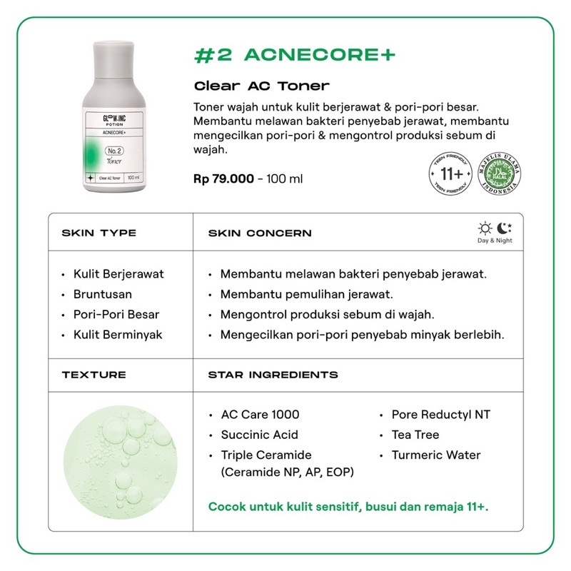GLOWING POTION ACNECORE+ | Clear AC Toner
