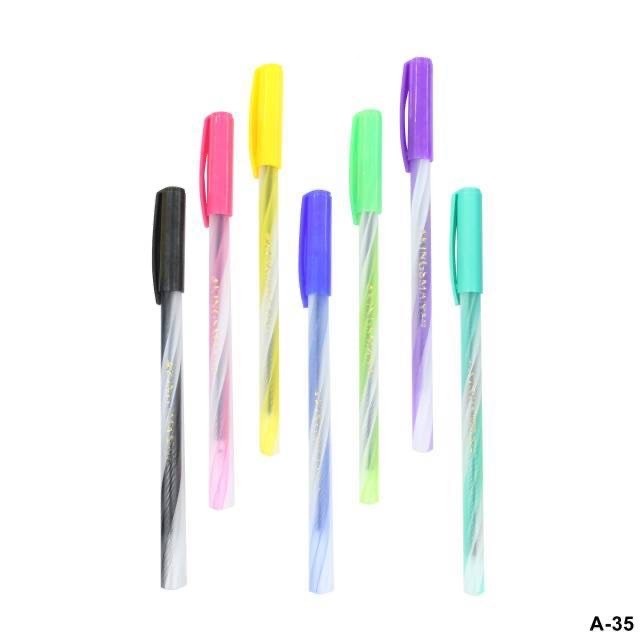 Pulpen Bolpen Pen Pena Kingsman Rainbow Ulir Tinta Hitam lancar bagus