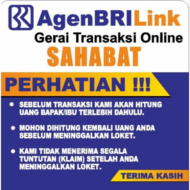 

STIKER AGEN BRILINK AGEN BRI UKURAN 25X25