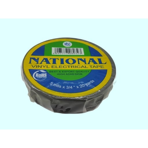 Isolasi Listrik NATIONAL HITAM / Solasi Kabel Nasional Electrical Tape 5 mils x 3/4&quot; x 20 yard