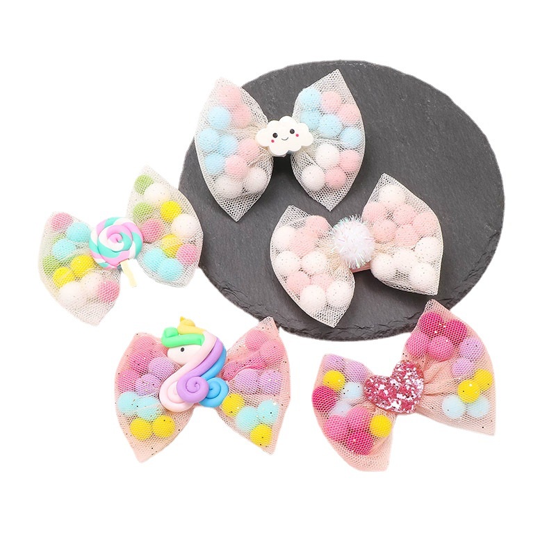 UNICORN LOLLIPOP COLORFUL MESH RIBBON BOW HAIRCLIP HAIRPIN HAIR CLIP PIN GIRL JEPIT JEPITAN AKSESORIS RAMBUT PITA CUTE ANAK TODDLER WARNA WARNI CEWEK PEREMPUAN BOW KOREA KOREAN STYLE