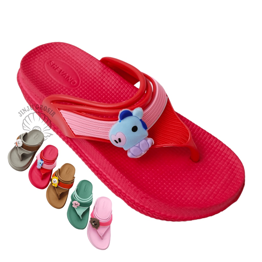 Sendal Jepit Anak Laki Laki Perempuan Sandal Balita Umur 1 2 3 4 5 Tahun Karet Jelly Import Empuk Ke