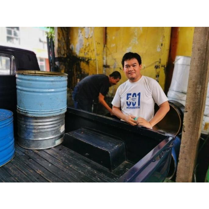 Drum Besi Pot Tanaman Dilapisi Cat