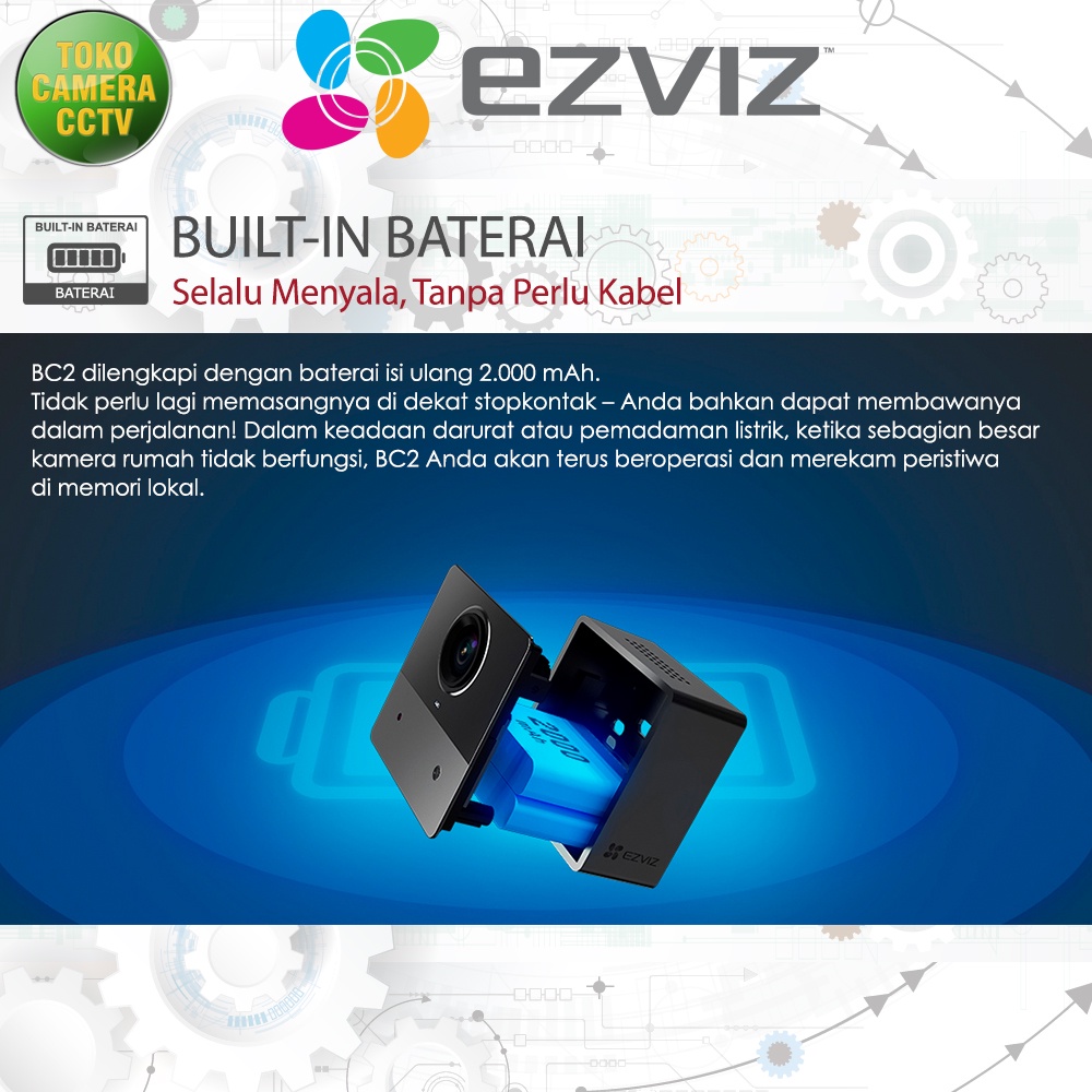 CCTV WIFI IP CAMERA EZVIZ BC2 SPY KAMERA BATERAI