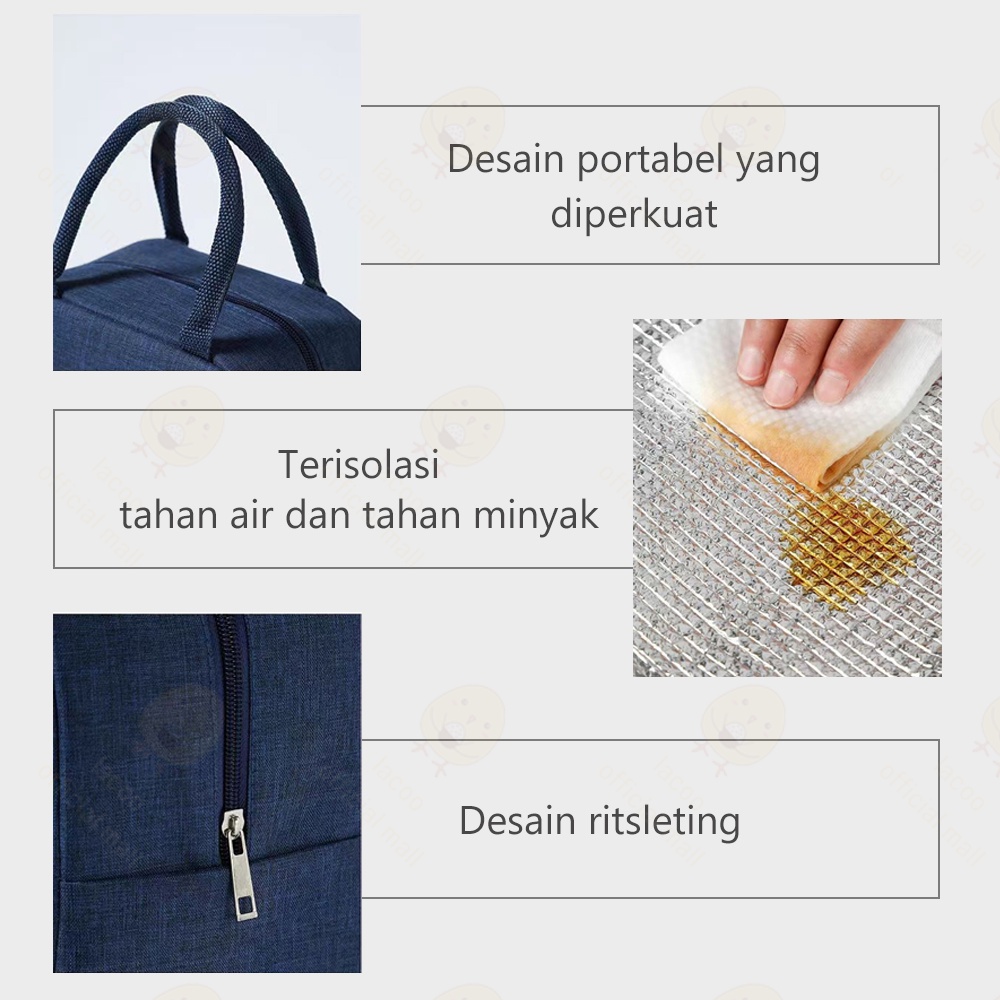 Lacoo Tas bekal makanan Lunch bag serbaguna Cooler makanan Tas lunch box karakter import