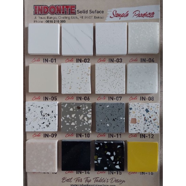 Indonite Solid Surface katalog Sample