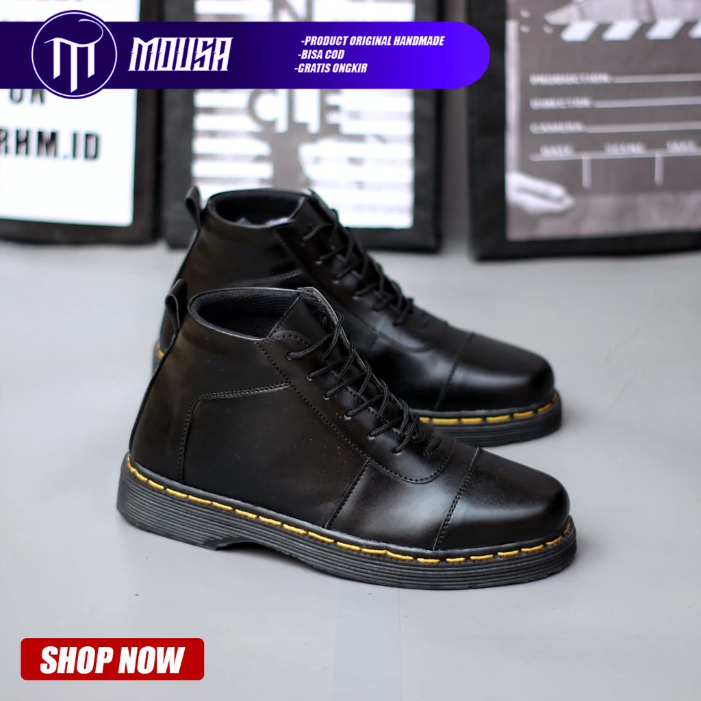 Sepatu Pantofel Formal Docmart Low Boots Kerja Pria Mousa Robot