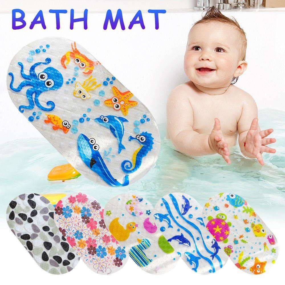 Top Bath Mat Lembut Anti Slip Dengan Sucker Massage Pad Alas Bathtub Mats