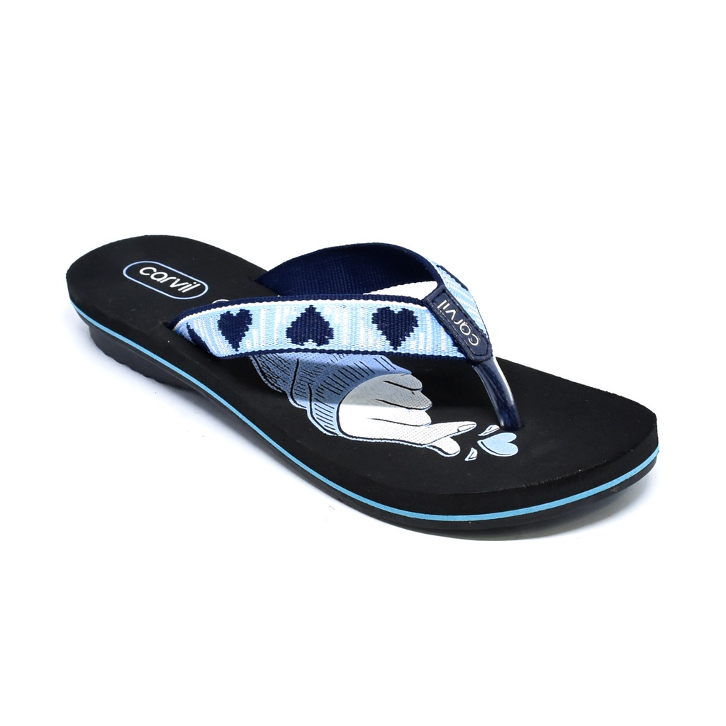 Carvil Kyeopta TW Sandal Jepit Casual Anak Perempuan Black Blue _A11