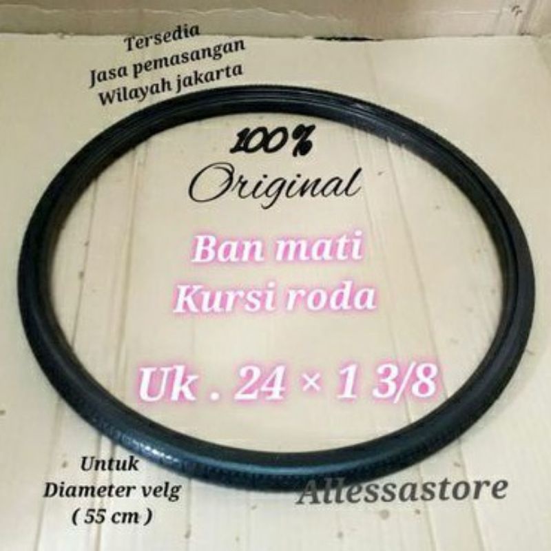 Ban mati kursi roda uk 24 x 1 3/8  Ban belakang kursi roda karet mati