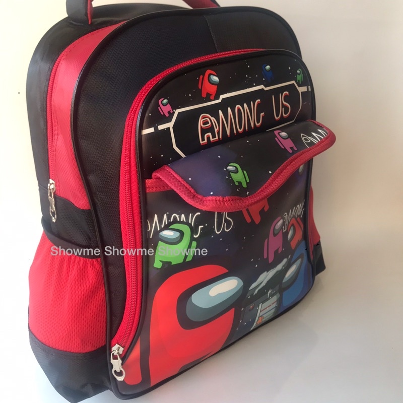 SHOWME TAS RANSEL ANAK SEKOLAH TK 14inci  KARAKTER LAKI   3 RUANG - KUALITAS PREMIUM - AMONG US ONLINE GAME