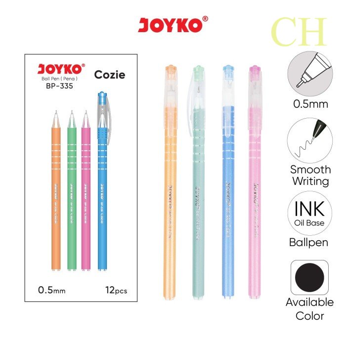 

Ball Pen Pulpen Pena Joyko BP-335 Cozie 0.5 mm 1 Box 12 Pcs