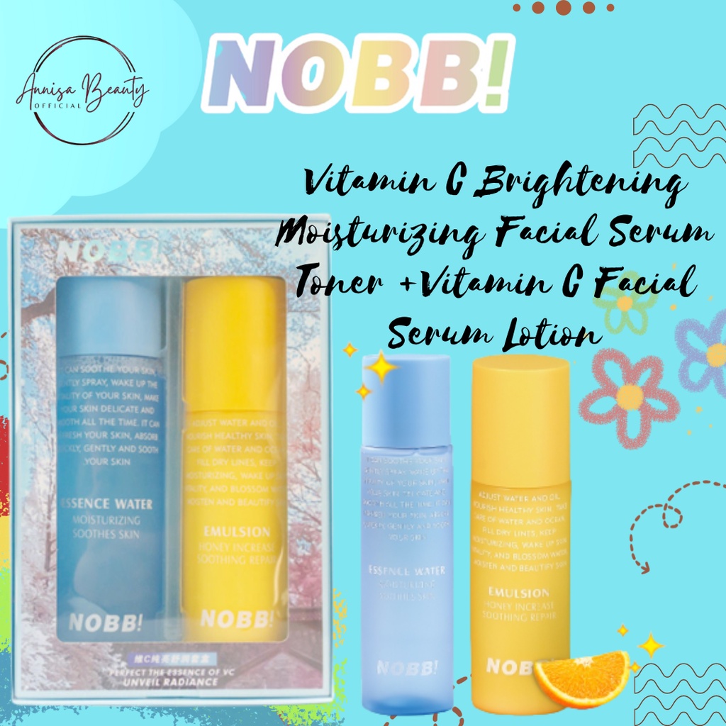 [BPOM] 100 % Original NOBB！Vitamin C Brightening Moisturizing Facial Serum Toner +Vitamin C Facial Serum Lotion