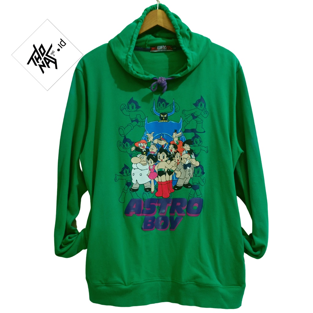 Rare Vintage Astroboy Full Characters Anime Hoodie Green Size L