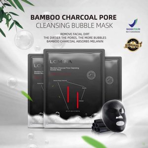 LOMIRA Bamboo Charcoal Pore Cleansing Bubble Mask Sheet Mask Masker Wajah - 25ml