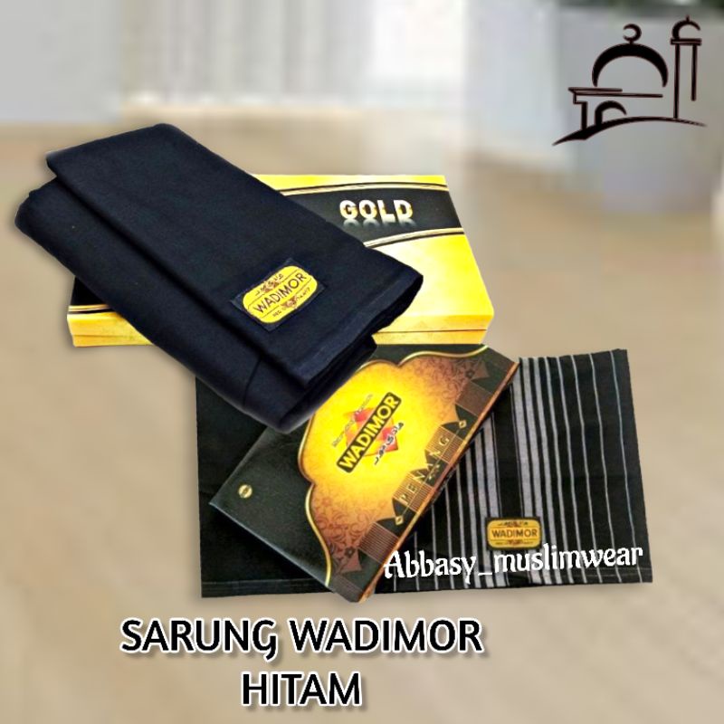 sarung wadimor hitam polos tumpal / sarung polos hitam wadimor