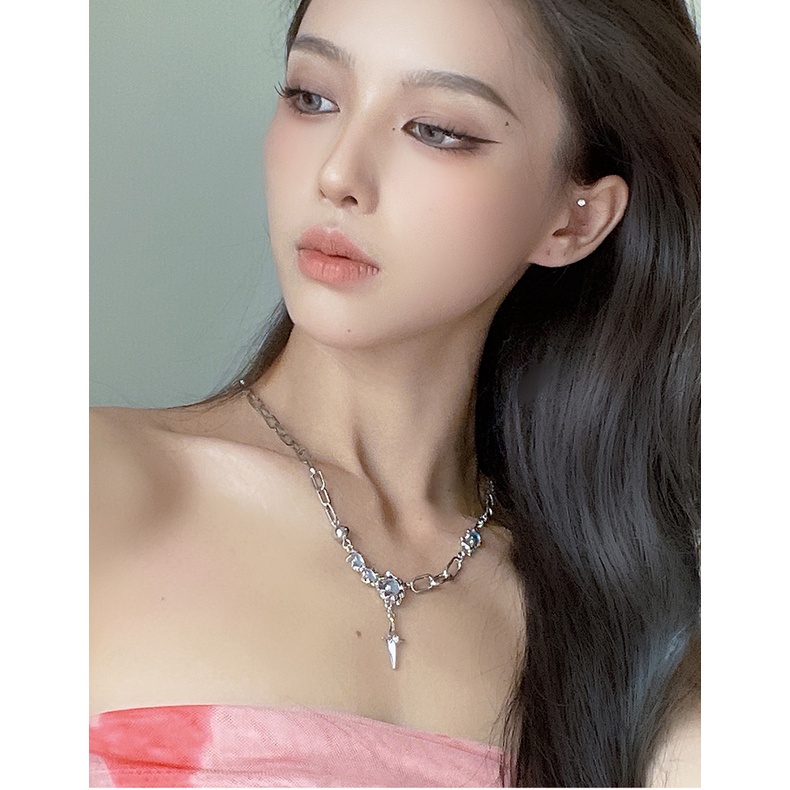 Kalung Salib Moonstone Gaya Korea Untuk Wanita