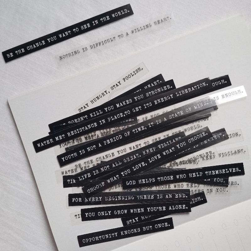 

Stiker Jurnal Quote Black & Transparan Word Strip