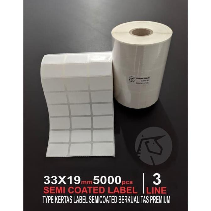 

LABEL BARCODE 33 X 19 (3 LINE) KERTAS STICKER LABEL SEMICOATED 33x19 SALE