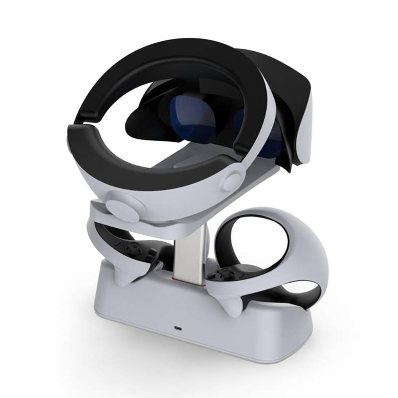 Zzz Virtual Reality Controller Charging Dock Display Rack Untuk PS VR2 Headset Controller Storage Stand Rak Display