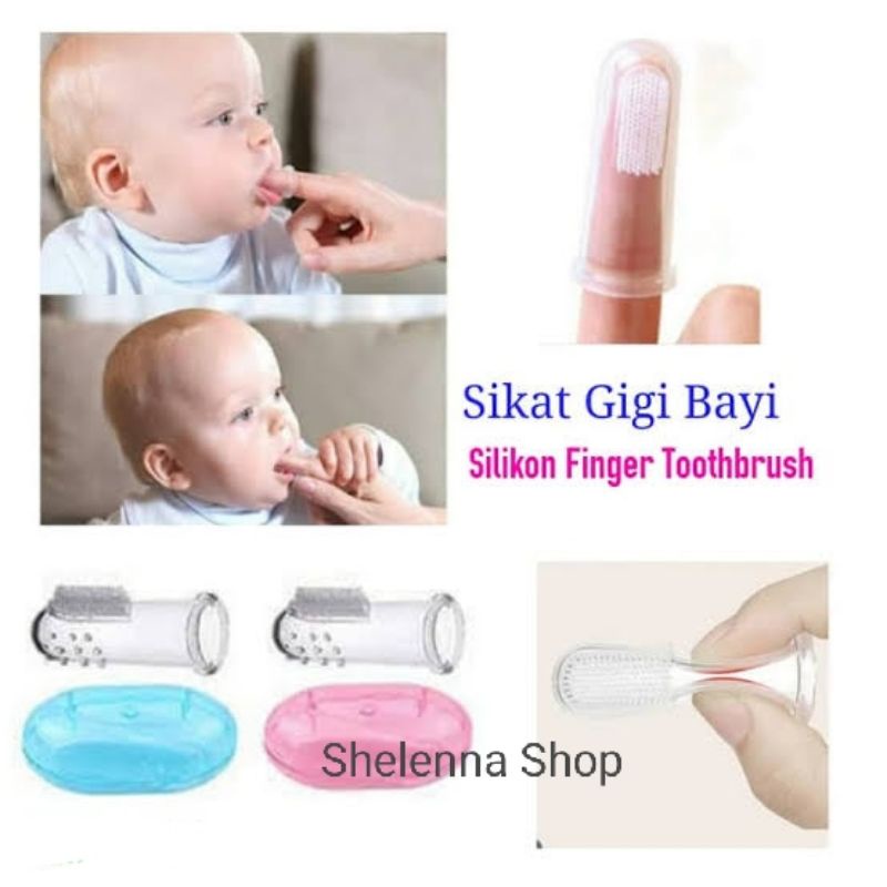 Sikat Gigi Bayi Bahan Silikon Finger Tooth Brush Sikat Gigi Jari Bayi