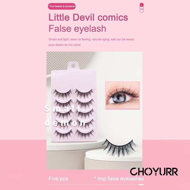 【COD】5 Pasang Bulu Mata Palsu Korea Natural / 3D Bulu Mata Palsu Dolly Eyelashes /  False Eyelashes 3D / Air False Eyelashes Comic Eye / Douyin Makeup Untuk Cosplay -CH