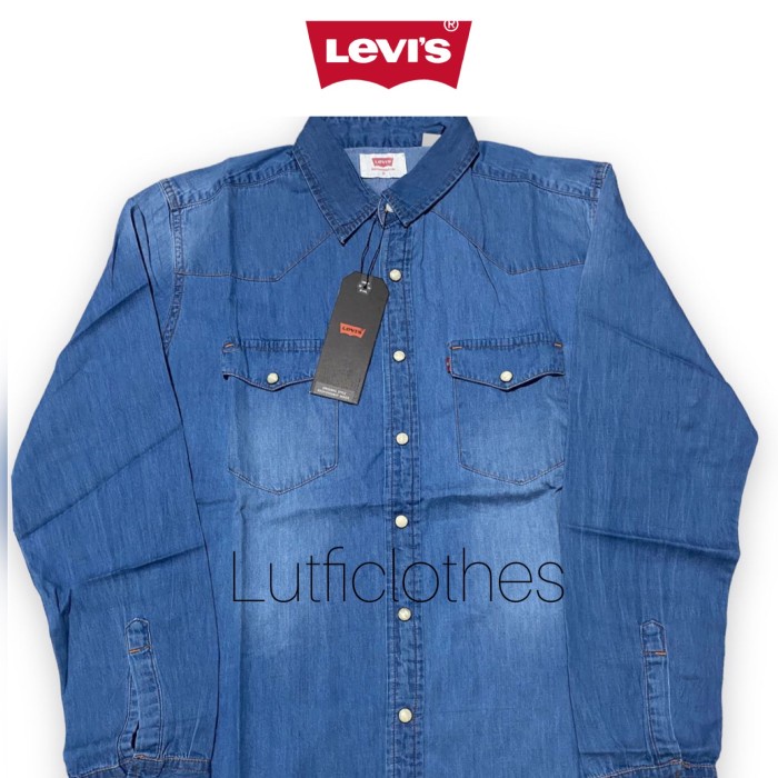 Hemat Kemeja Denim Levis Original Kemeja Casual Pria