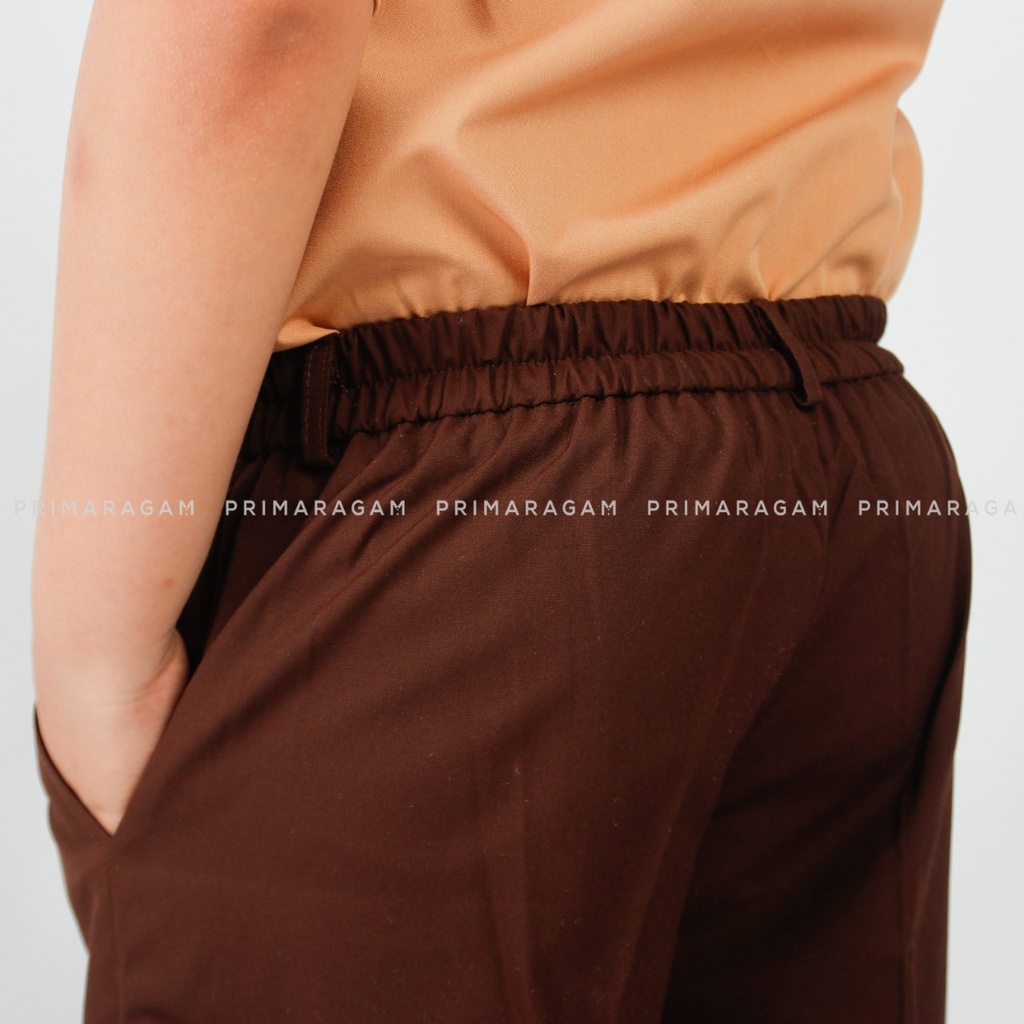 Celana seragam pramuka sd pendek sontog coklat cokelat standar pinggang karet